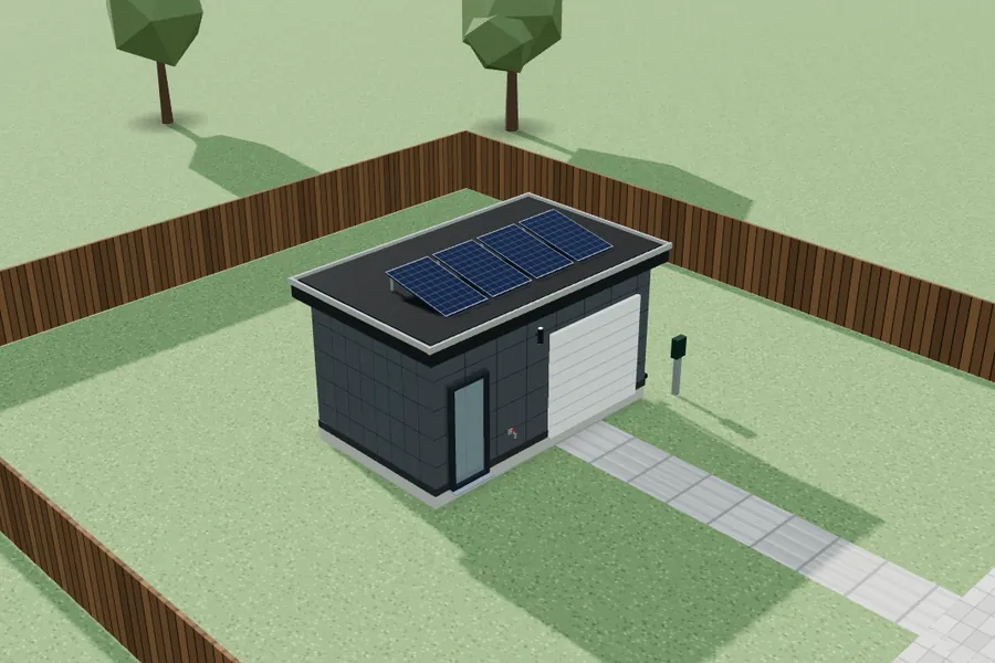 3D-voorbeeldontwerp: Garage 6 × 3,5 m